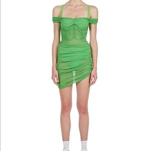 Danielle Guizio Lynx dress in true green